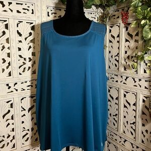 TIMELESS TURQUOISE GREEN LIQUID KNIT SMOOTH SLEEVELESS TANK STYLE TUNIC TOP